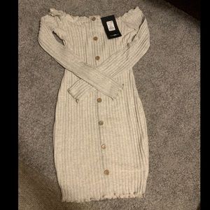 Off the shoulder ribbed dress